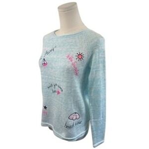 Lilly Pulitzer Danette Sweater Celestial Blue Marl Sailbration Size XS Top